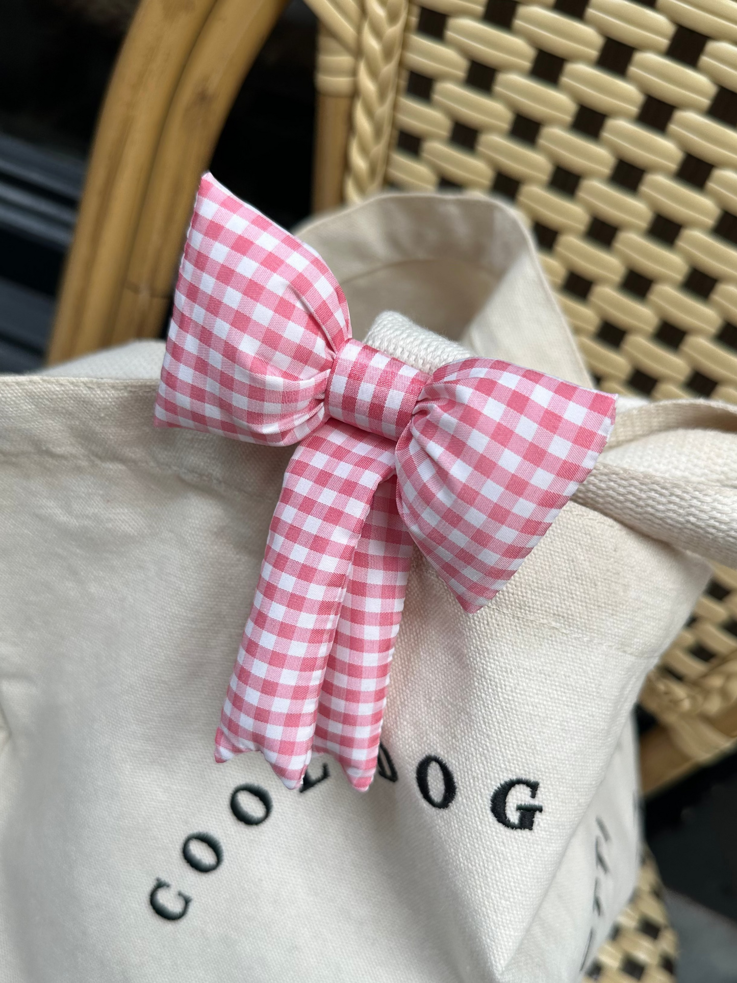 Gingham Bow Bag Charm