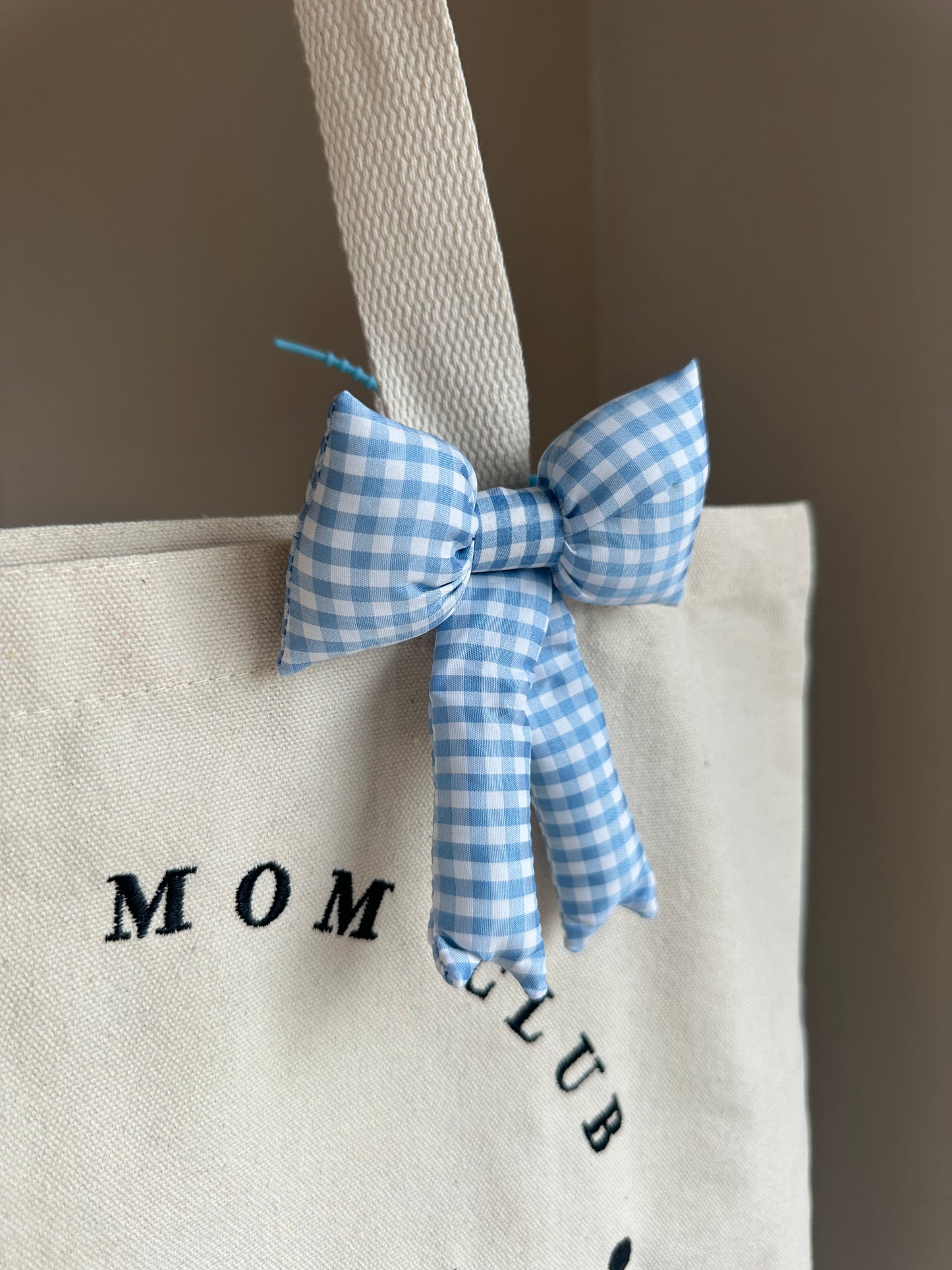 Gingham Bow Bag Charm