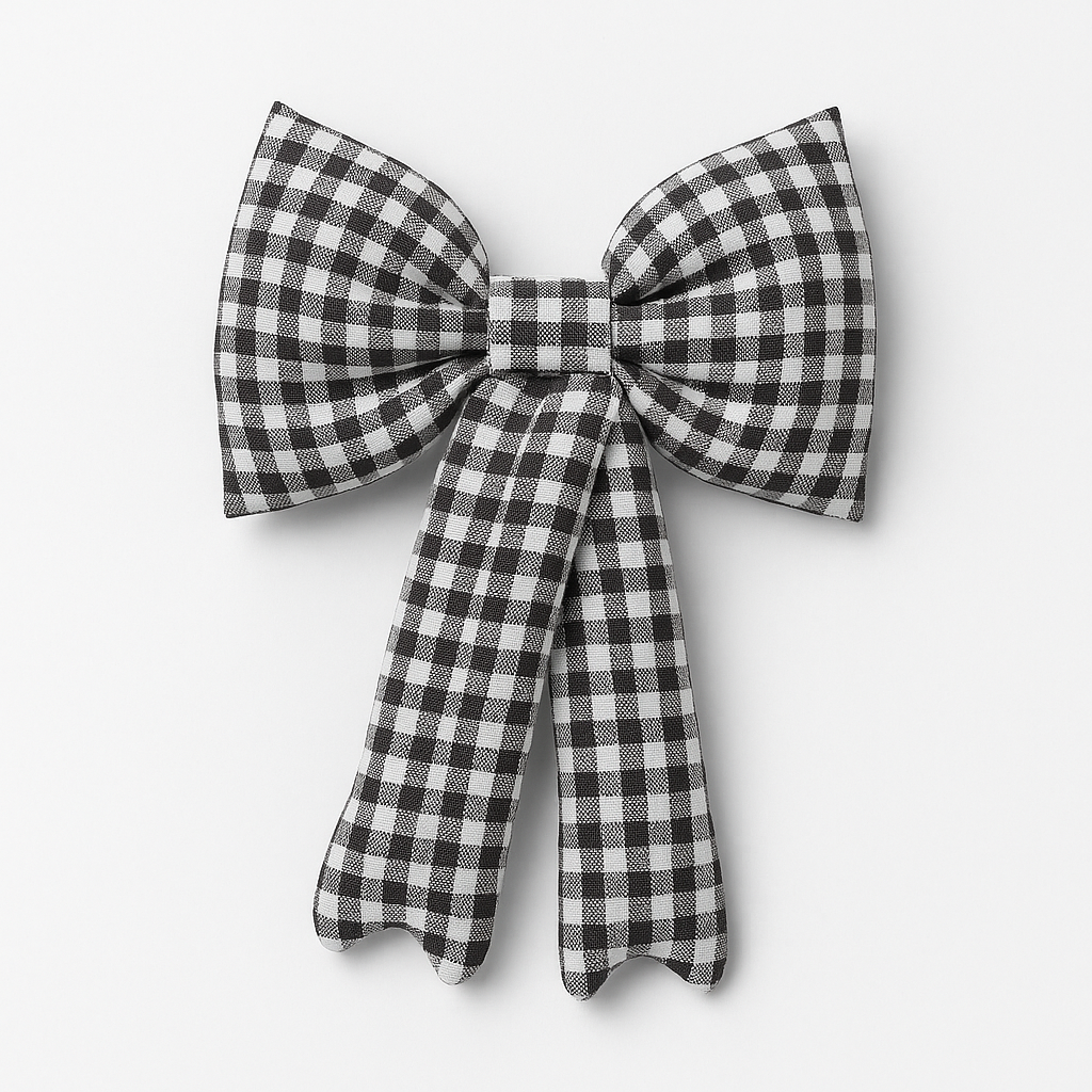 Gingham Bow Bag Charm
