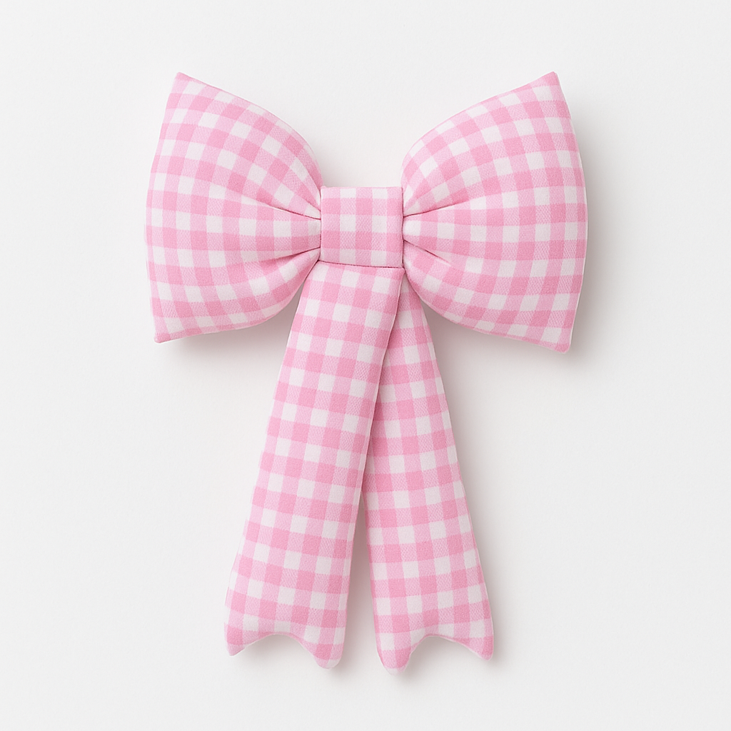 Gingham Bow Bag Charm