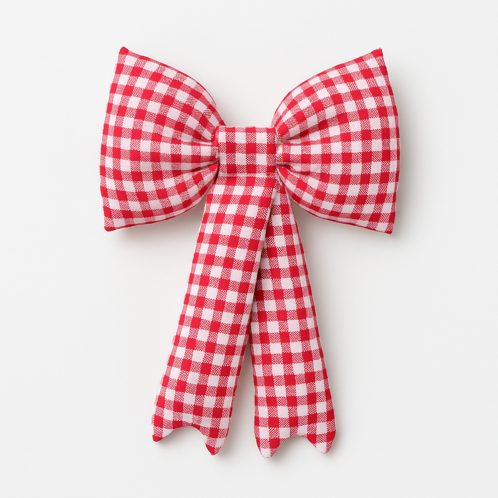 Gingham Bow Bag Charm