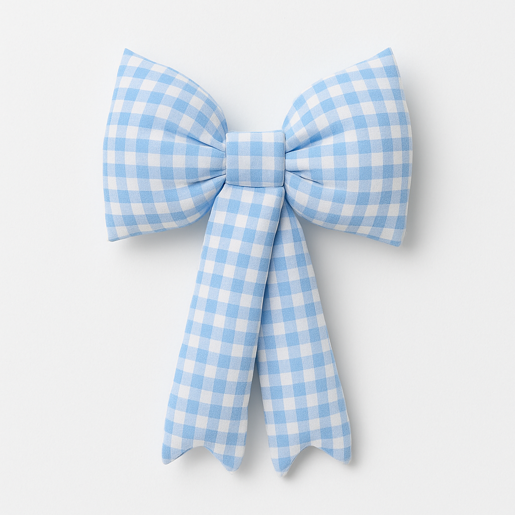 Gingham Bow Bag Charm