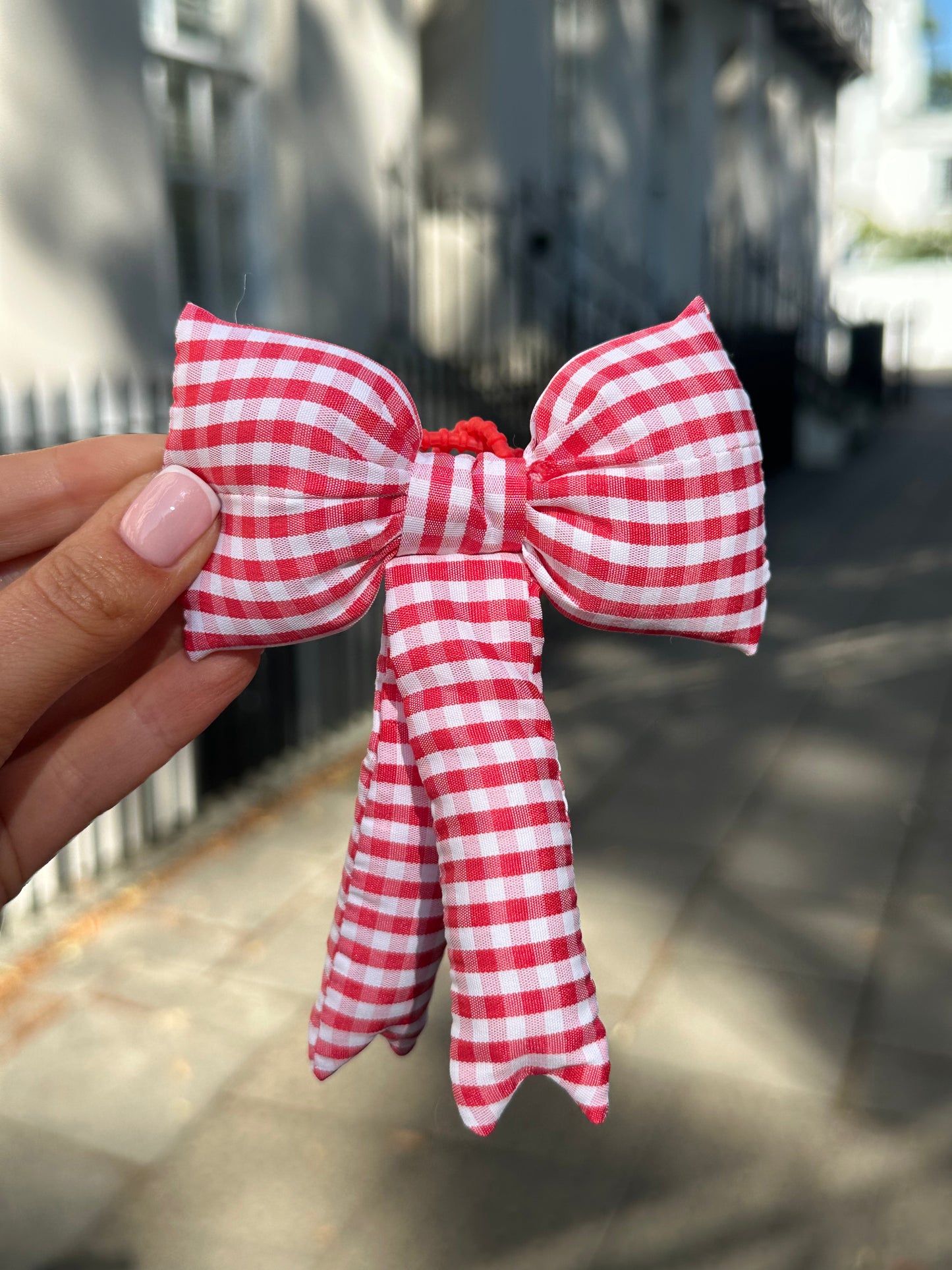 Gingham Bow Bag Charm